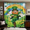 2pcs St. Patrick's Day Printed Perforated Blackout Curtains In Multiple Sizes For Living Rooms   Bedrooms   And Home Decor