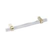 Crystal Acrylic Handle Modern Transparent Drawer Pull Handle for Closets Bookcases Shoe Cabinet Hole Spacing128 Gold