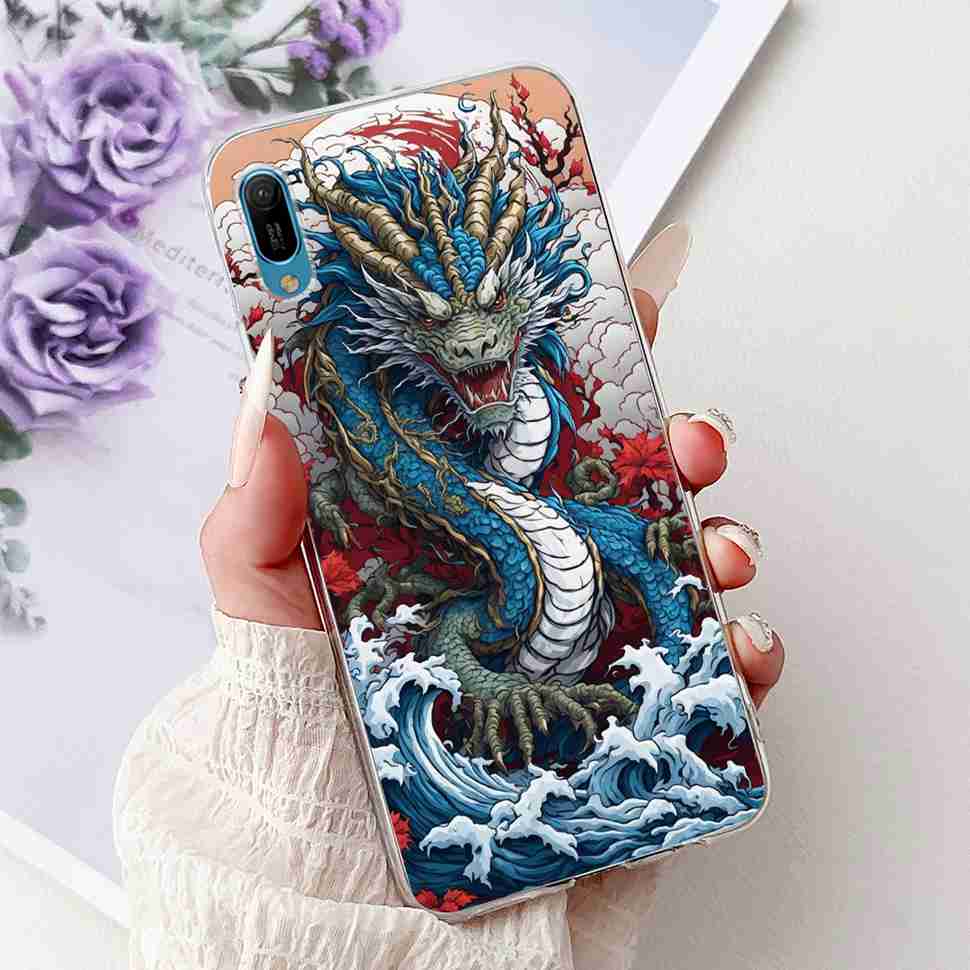 For Huawei Y6 Pro 2019 MRD-LX2 Case Fashion Flower Love Silicone TPU Shockproof Cover For Huawei Y6Pro Y16 pro 2019 Phone Cases
