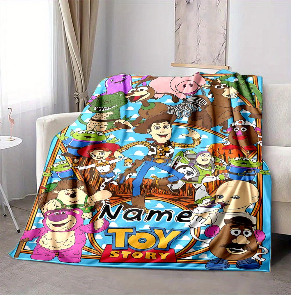 Custom Name Toy Story Flannel Blanket Throw Blanket Soft Warm Sofa Bed home Decor Unique Gift