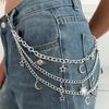 Y2K Metal Pants Belt Chain Moon Hip-hop Style Chain Fashion Multi Layer Waist Chain Party