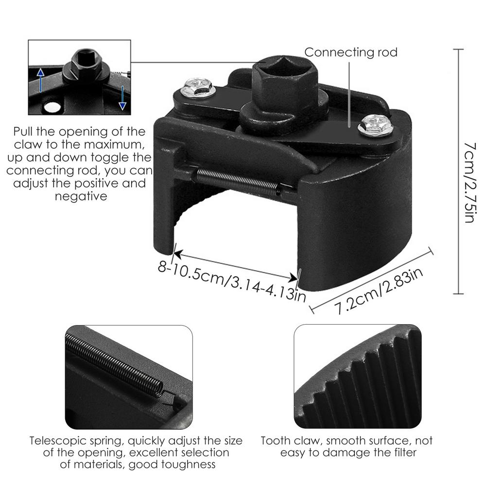 Adjustable Oil Filter Wrench Heavy Duty Oil Filter Wrench Tool Robust Structure Oil Filter Automotive Mechanical Workshop Tools