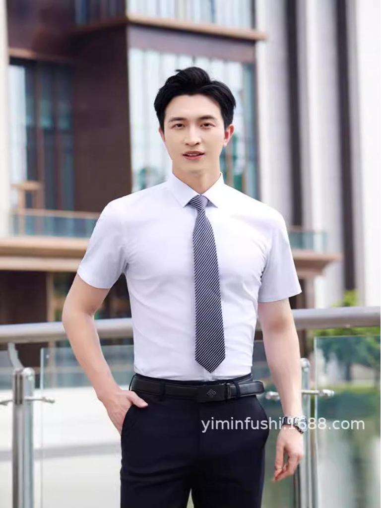 Unisex Bamboo Fiber Slim-Fit White Shirt – Wrinkle-Resistant Formal Wear for Spring/Summer Commuting