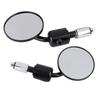 1 Pair 7 8  Round Handlebar Bar End Rear View Mirrors Motorcycle Motorbike Sidemirror Black