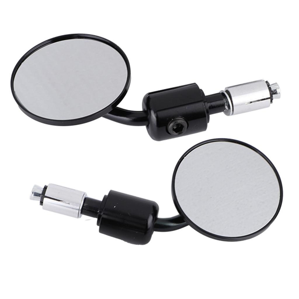 1 Pair 7 8  Round Handlebar Bar End Rear View Mirrors Motorcycle Motorbike Sidemirror Black