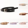 Fashion Minimalist Small Square Buckle Belt For Women With Alloy Pin Closure For Dress And Coat Accessory