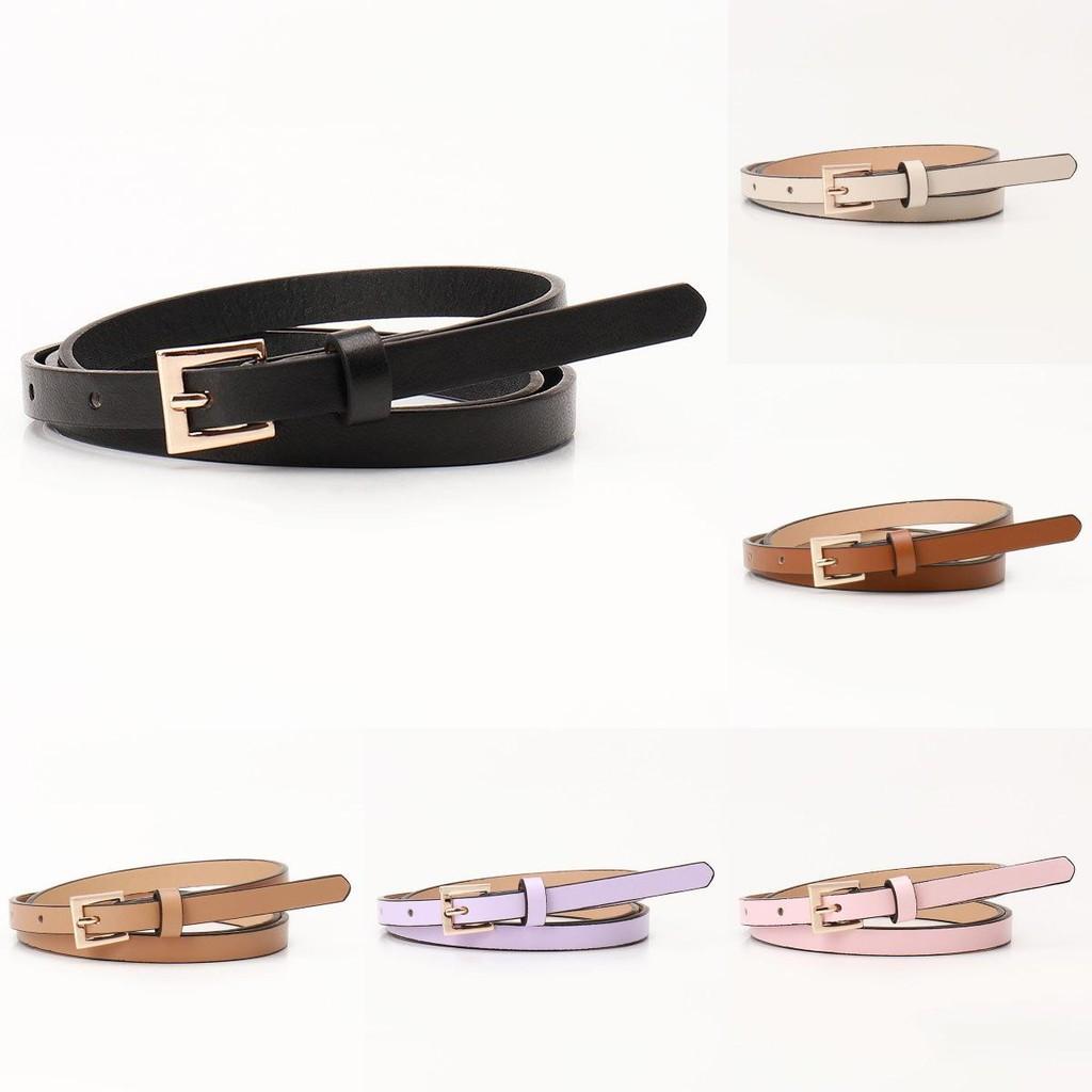 Fashion Minimalist Small Square Buckle Belt For Women With Alloy Pin Closure For Dress And Coat Accessory