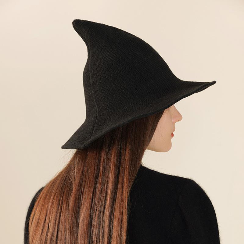 1pc Male/Female Halloween Vintage Wool Knit Hat Women's Witch Hat Dress Up Party Masquerade Hat Holiday Decoration Accessories