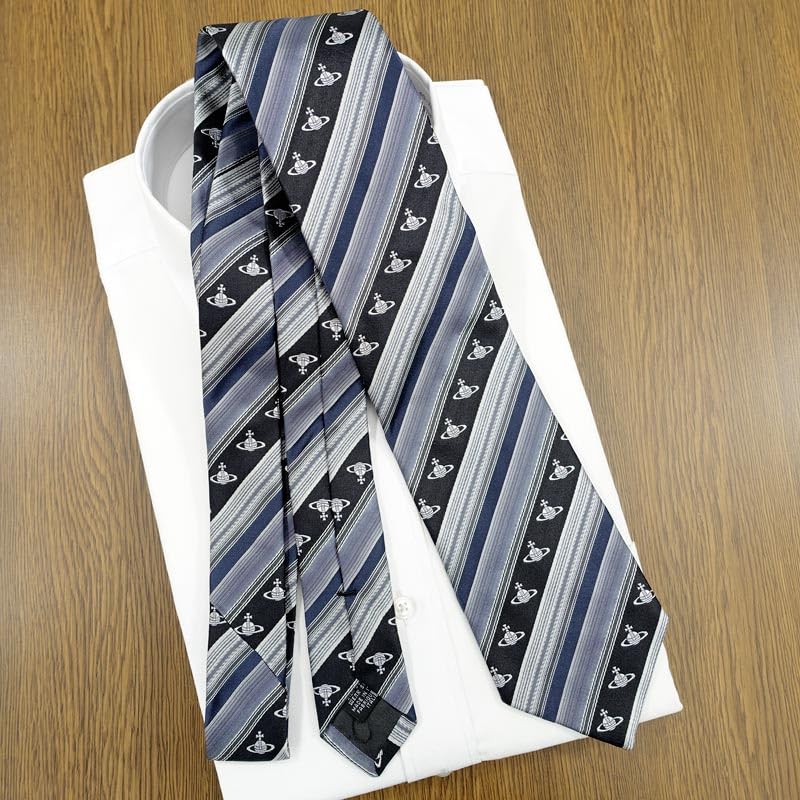 VIVIENNE WESTWOOD Tie VW26 (8,5 cm bred) Grå/Svart [Brukt]