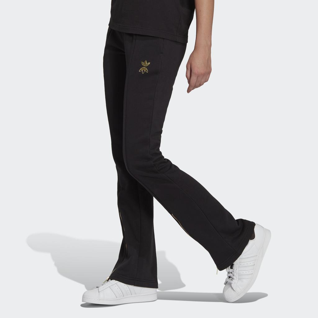 Adidas Originals Track Pants With Zipper Slits Tapered Knit Sports Pants Women Bottoms Black HG6647