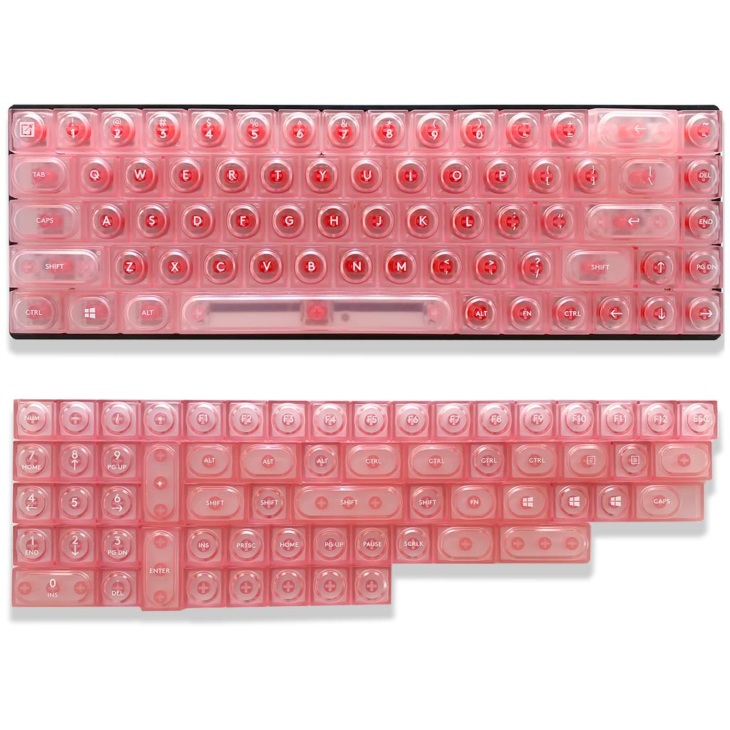 DOYS Block Toy Themed Keycaps,Transparent Matte PC Material 126 Keys Full Set,Shine Through Custom Keycaps Mechanical Keyboards