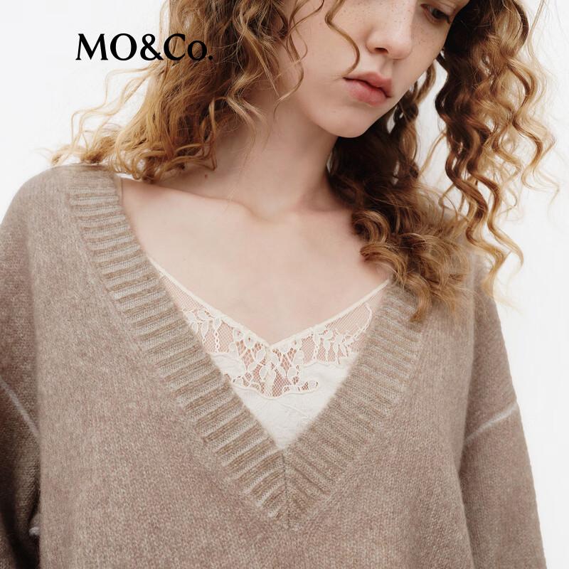 MO&Co. Women's V-Neck Loose Fit Sweater