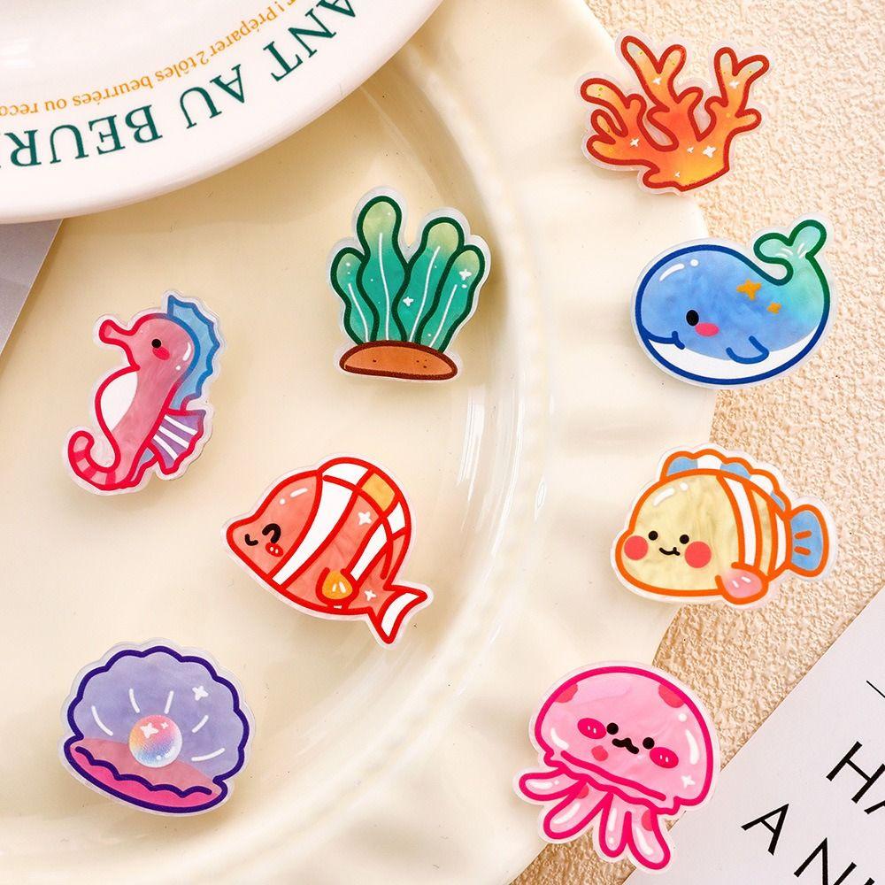 Coral Jellyfish Hair Clips Conch Animal Duckbill Clip Elegant Ocean Fish Hairpin  Female/Children