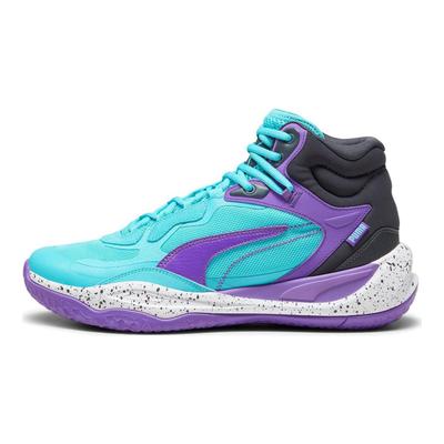 Playmaker Pro Mid Purple Glimmer Bright Aqua Men Sneakers Blue Strong-Grey White 377902-09