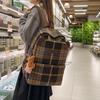 Japanese ins retro trendy cool contrasting color plaid student schoolbag new trendy cool junior high school high school backpack