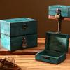 Secure Locking Wooden Storage Box with Retro Design Travel Jewelry Case for Valuables Protections In Family Homes