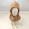 Thick Winter Knitted Hooded Caps Women One-Piece Beanie Hats Outdoor Balaclava Neck Warmer Scarf Windproof Ear Protection Bonnet