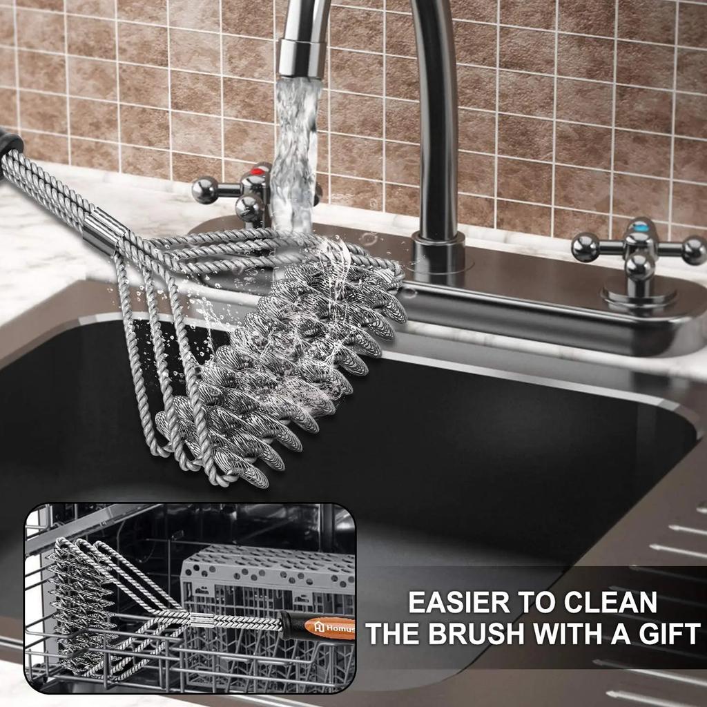 Akcesoria do grilla Grill Szczotka do grilla Drut ze stali nierdzewnej Włosie Szczotki do czyszczenia Nieprzywierające plamy Tłuszcz Narzędzia do grillowania w kuchni