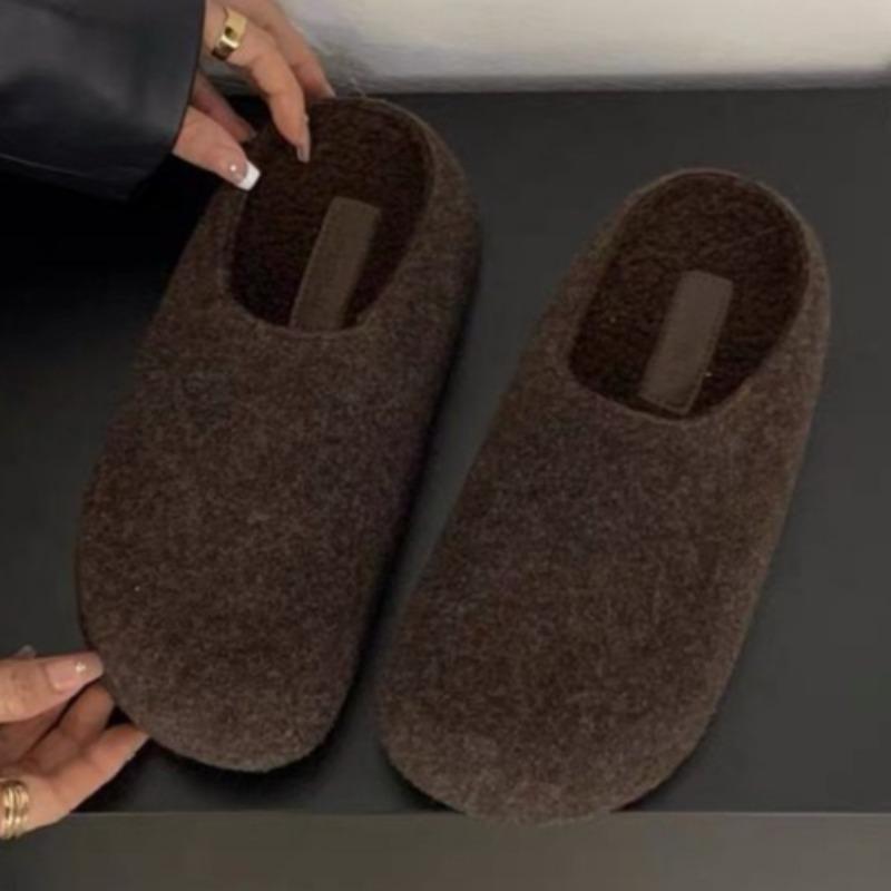 Fashion 2025 Winter Fluffy Flats Women Slippers Platform Comfort Mules Shoes Fashion Classical Slingback Shoes New Trends Casual Zapatos