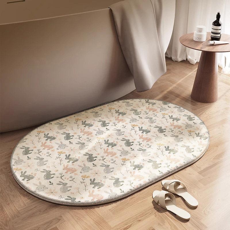 Imitation cashmere bathroom floor mat absorbent foot mat carpet