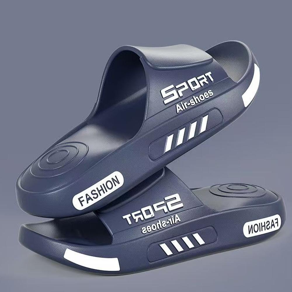 BASATU Fashion Men's Slippers PVC Soft Sole Non-slip Slides Casual Outdoor Beach Flip Flops Home Bathroom Sandal Couples Slipper