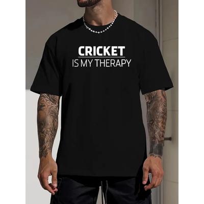 European Sizes Cricket... Print Tee Shirt, Tees For Men, Casual Short Sleeve T-shirt For Summer