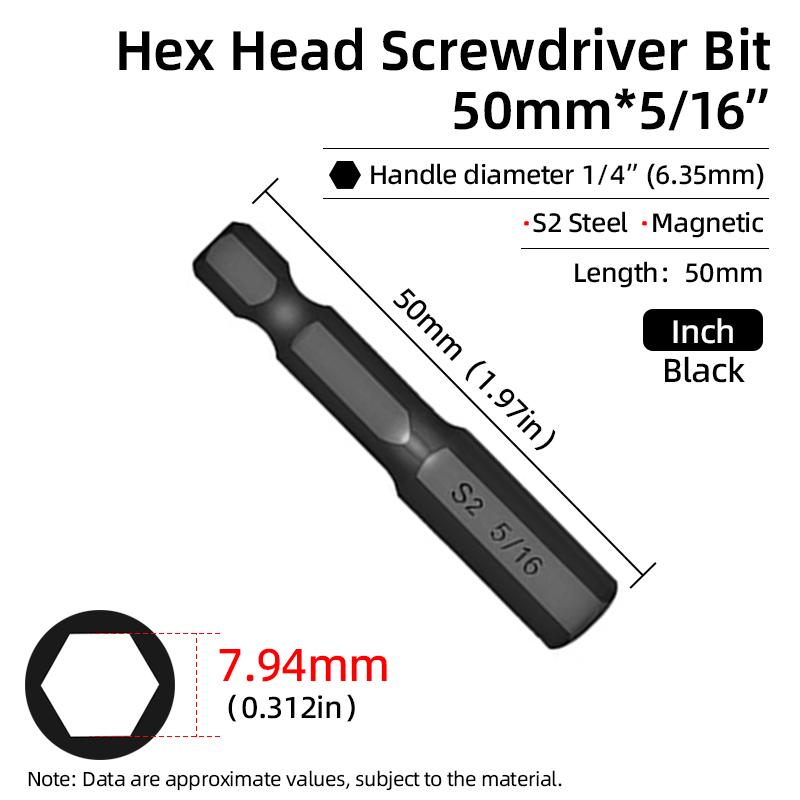 

Шестигранная головка торцевого гаечного ключа бита отвертки SAE метрическая 1/4 шестигранный хвостовик магнитная бита отвертки S2 сталь электрическая дрель ручные инструменты