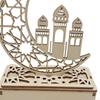 Eid Mubarak Decorations Wooden Ramadan Ornament Tabletop Decor Plaque Craft With 3D Openwork Carving