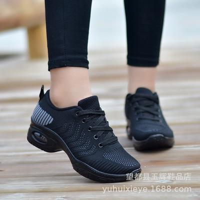 True Flying Weave Breathable Casual Shoes 2 Years Spring and Summer New Ultra-light Soft Sole Air Cushion Dance Shoes