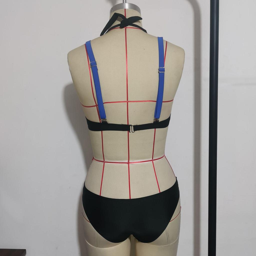 Women's Two Piece Swimsuit Sexy Cross Strap Color Matching Bikini Swimsuit