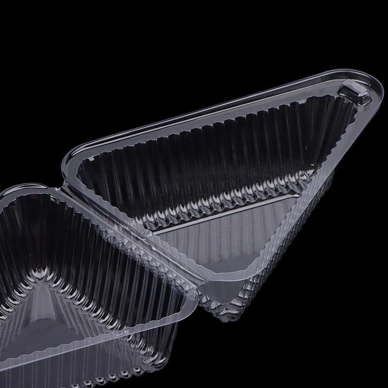 10 Adet Pasta Dilimi Plastik Kap Şeffaf Üçgen Tatlı Kutusu Gıda Paketleme Kutusu İstiflenebilir Meyveli Pasta Sandviç Tutucu