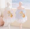 Pet Spring/Summer Little Bear Lace Blouse with Skirt for Cats and Dogs, Pet Clothing