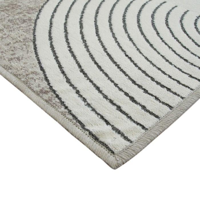 Modern Grey Rug with Graphic Patterns 160x230