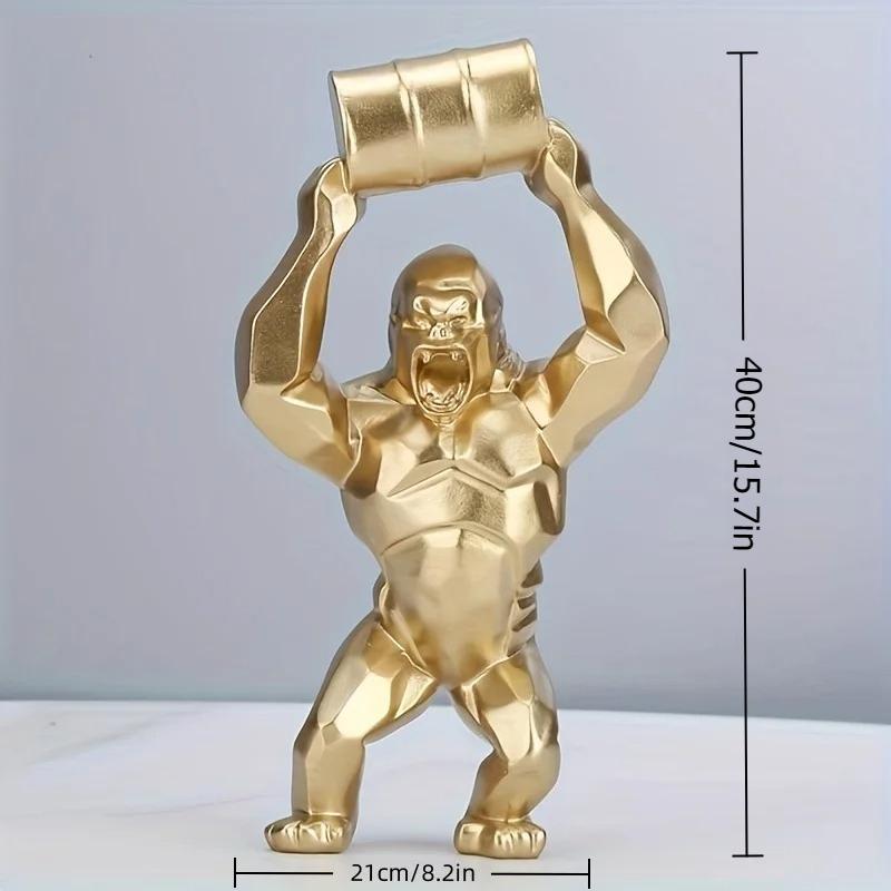 Skulptur apa Djur kreativ, staty harts simulering, samlarprydnader konst, statyett, dekoration