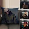 C-Chris Brownn Rapper Cushion Cover Natural Linen Organic Fabric Double-Sided Printing Sofa Home Decor Gift Pillow Case