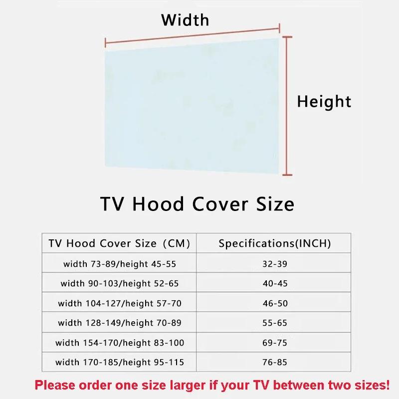 32/85 Inch TV Hood Dust-Proof Cover Solid Color Elastic Household LCD Dust Cover Dustproof and Sun Protection TV Dust Cloth