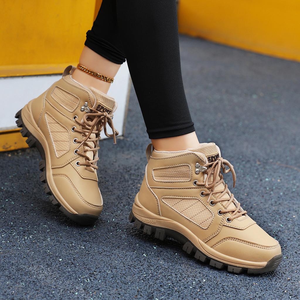 TUINANLE Autumn Women's Outdoor Breathable Hiking Shoes Soft Sole Sneakers for Camping Men High Top Boots Spring