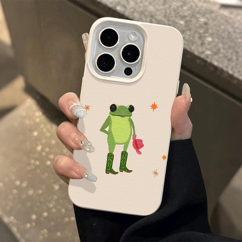 Trendy frog pattern phone case suitable for iPhone 17 16 15 14 13 12 11 Pro/Max/Plus anti drop and shockproof back cover