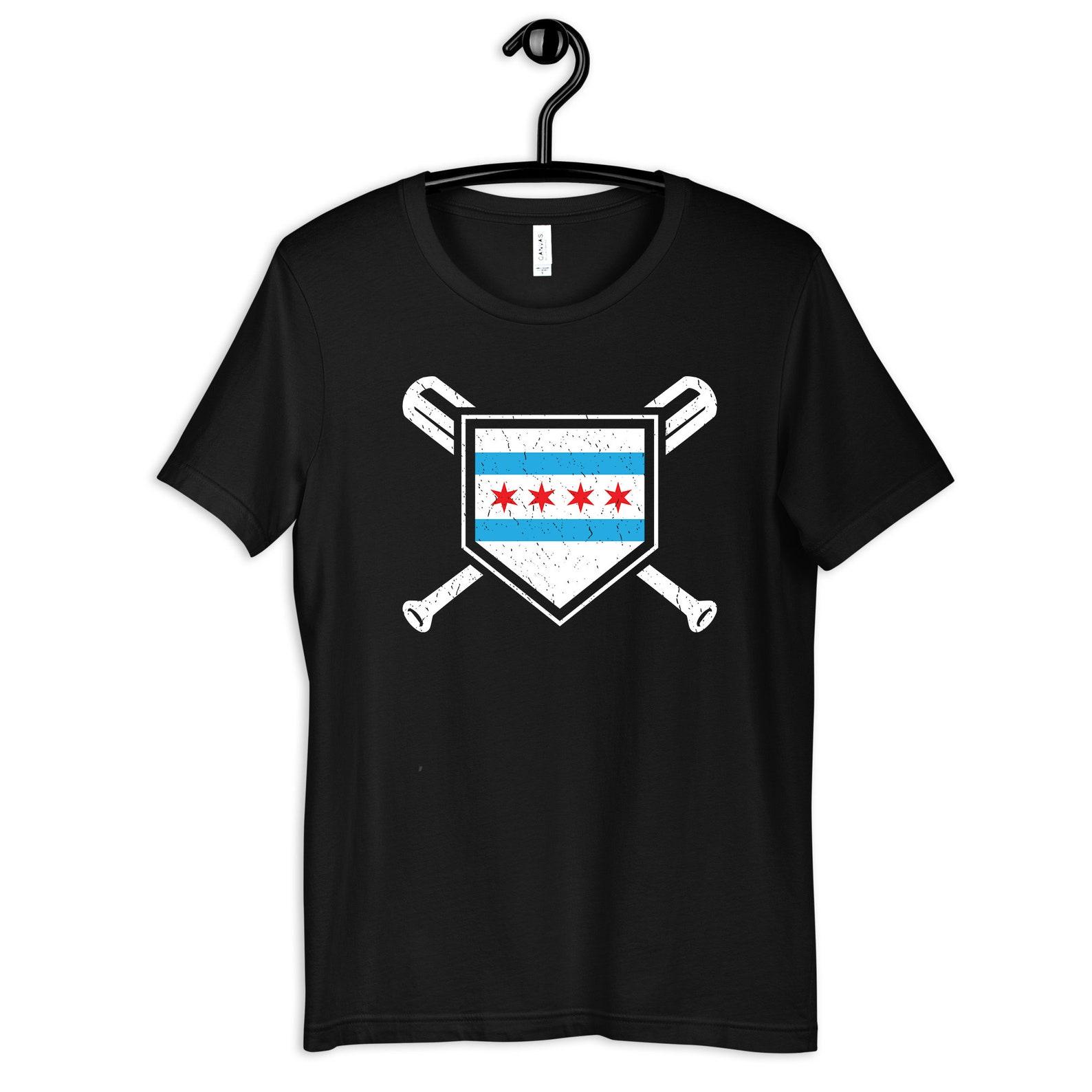 Chicago Flag Baseball T-Shirt, Chicago Flag, T-shirt, Women s Top, Tee,T-shirt, Tank Top, T-shirt, Kids Tee 2XL