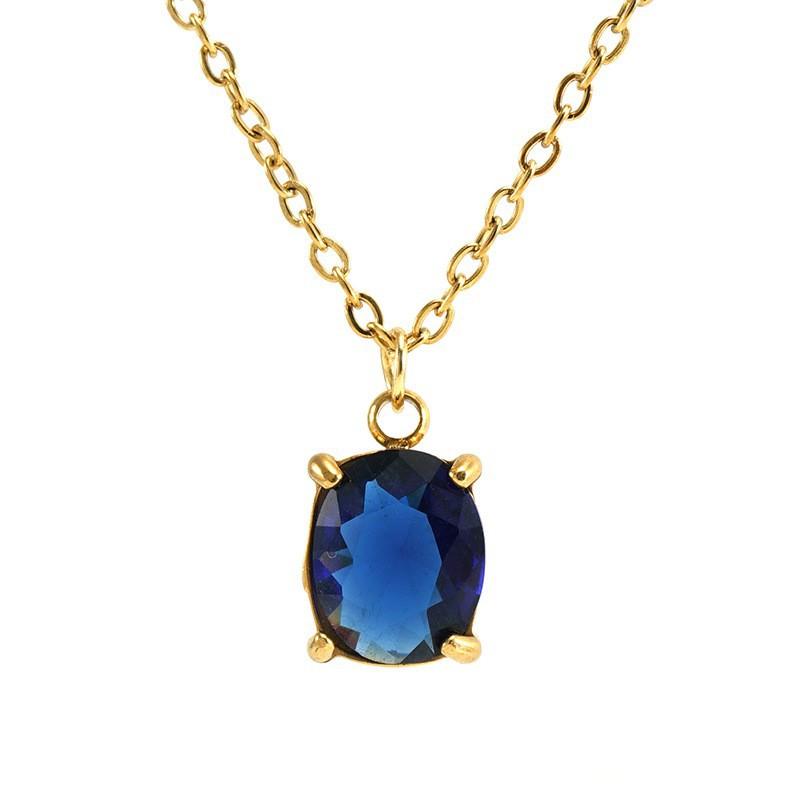 

Овальная подвеска из нержавеющей стали с цирконием, женское модное универсальное геометрическое ожерелье из титановой стали 18 карат 18K