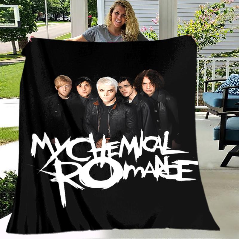 1pc Blanket My Chemical Romance Print Design, Lightweight Blanket for Sofa, Bed- Soft &Warm, Gift for All Seasons like Christmas, Halloween