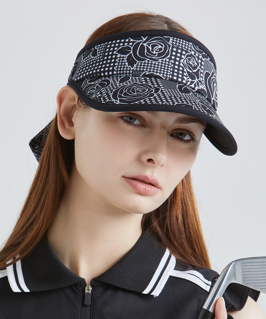 CHUCUCHU Ribbon Visor (Flower Black) Cbfss-Vht002W