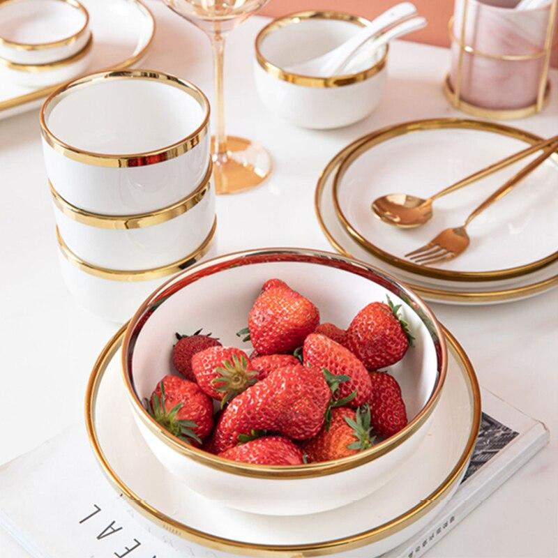 Funoble 29 шт., 4/6 человек, набор посуды, керамический набор тарелок для еды, набор белых фарфоровых тарелок, набор посуды, блюдо для ресторана, отеля