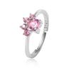 Double-Layer Zircon Love Flower Ring - Adjustable, Luxury Japanese & Korean Design