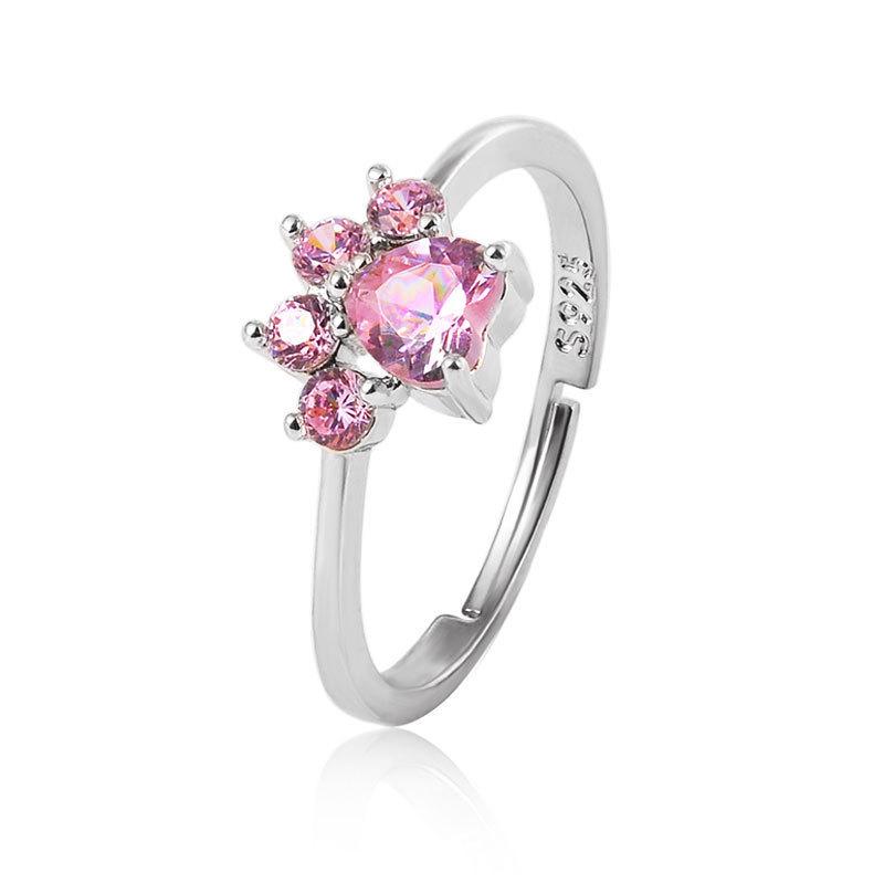 Double-Layer Zircon Love Flower Ring - Adjustable, Luxury Japanese & Korean Design