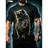 Creative Animal Cat 3D Print Pattern Crew Neck Tee  Men Women Summer Fashionable Comfortable Novelty Short Sleeve T-shirt