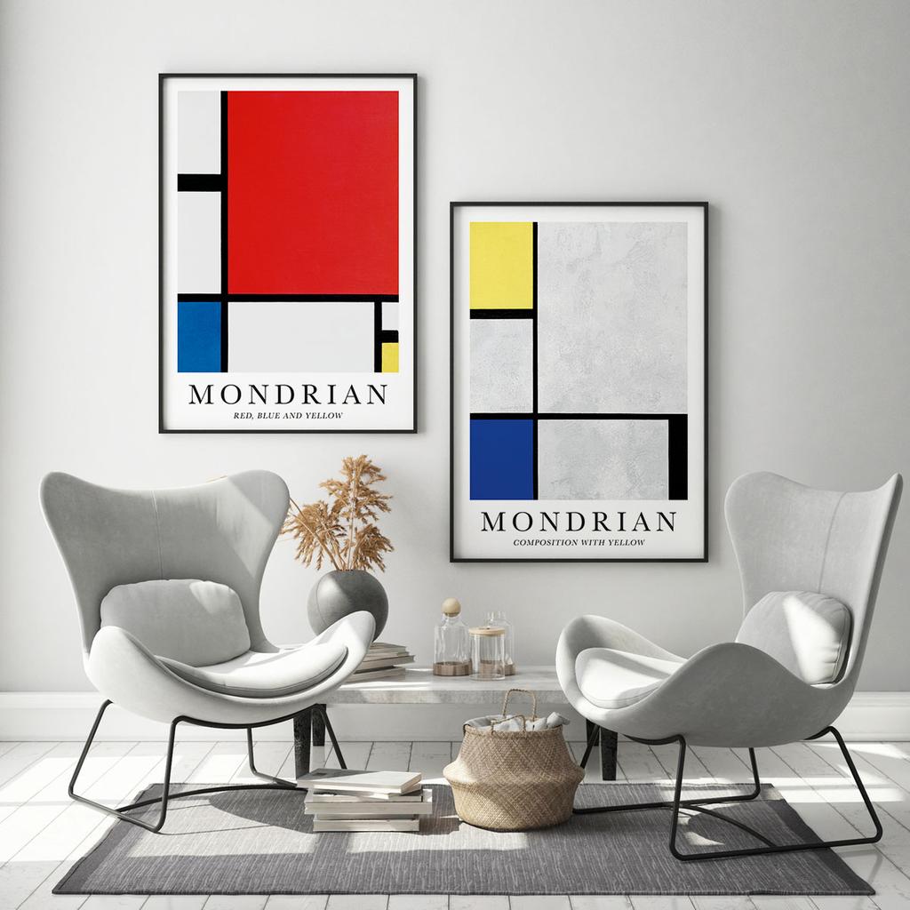Set aus zwei Mondrian-Postern