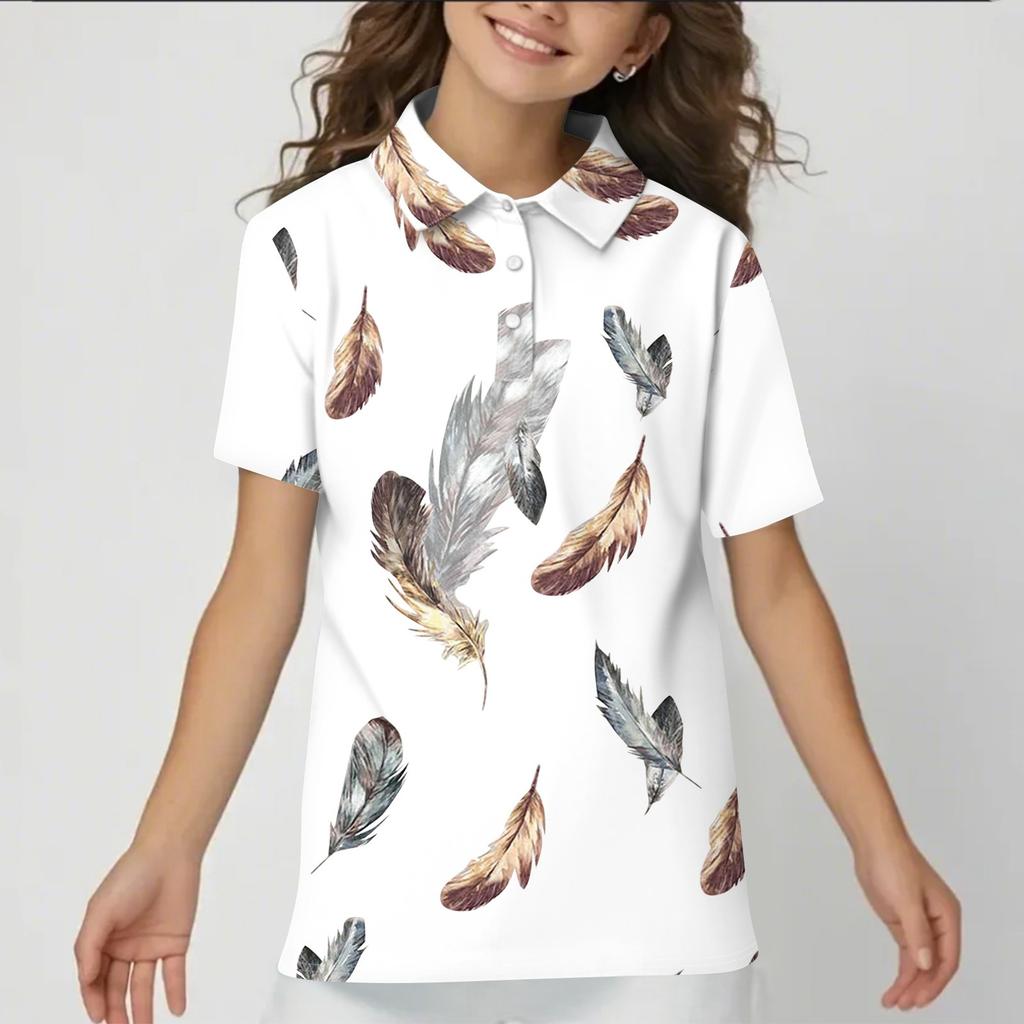 Children's Daily Casual Short-sleeved Print Tops T-shirts  Shirts