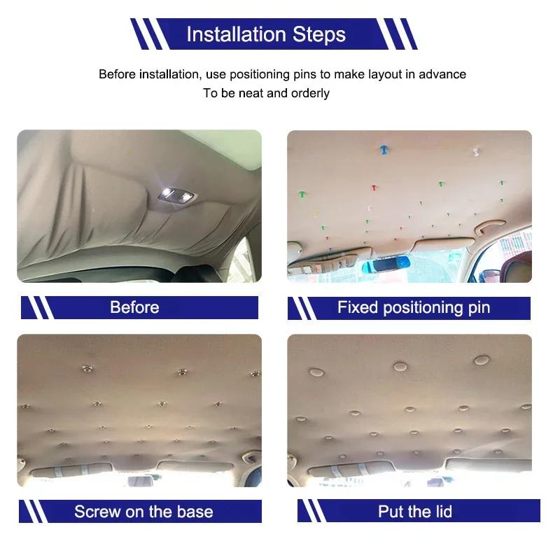 Car Roof Cloth Fixing Buckle Snap Rivets Retainer Car Interior Ceiling Buckles Headliner Auto Roof Metal Buckle Auto Accessories