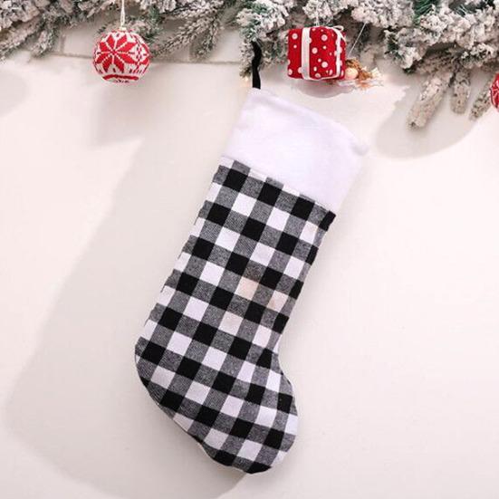 Yousheng Christmas Stocking Classic Red Black Buffalo Plaid Hanging Stockings for Christmas Tree Fireplace Holiday Party Decor